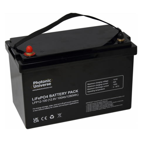 Photonic Universe 100Ah 12V LiFePO₄ Battery for Solar, Wind and Off-Grid Systems