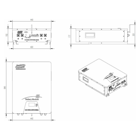 Photonic Universe 100Ah 48V Wall-Mounted Lithium Battery – For Solar, Wind, and Off-Grid Systems