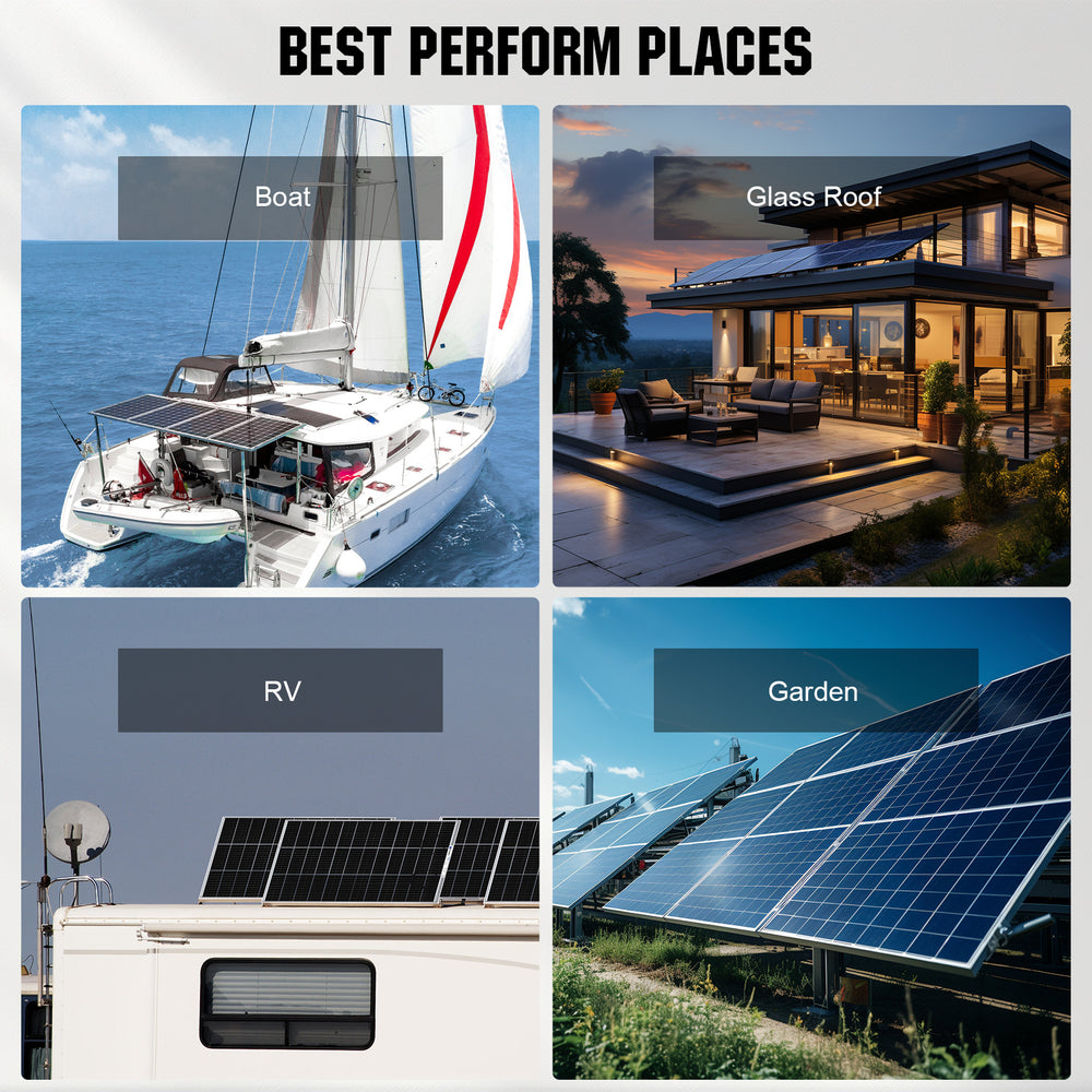 ECO WORTHY 480W 12V Complete Off-Grid Solar Kit with MPPT Controller – 4×120W Bifacial Solar Panels