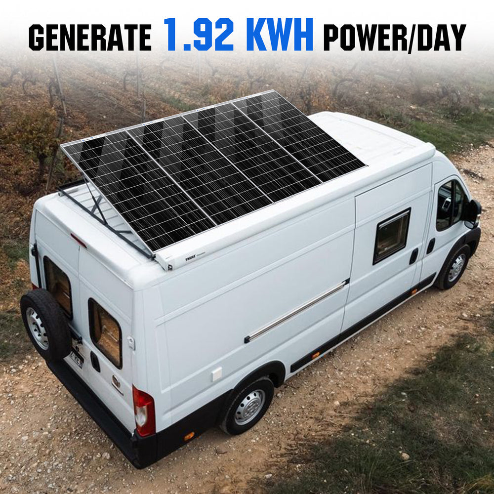 ECO WORTHY 480W 12V Complete Off-Grid Solar Kit with MPPT Controller – 4×120W Bifacial Solar Panels
