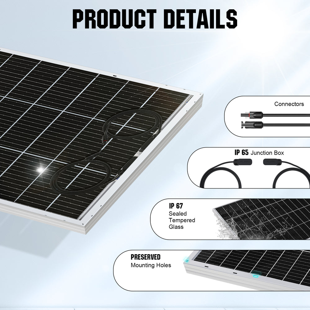 ECO WORTHY 480W 12V Complete Off-Grid Solar Kit with MPPT Controller – 4×120W Bifacial Solar Panels