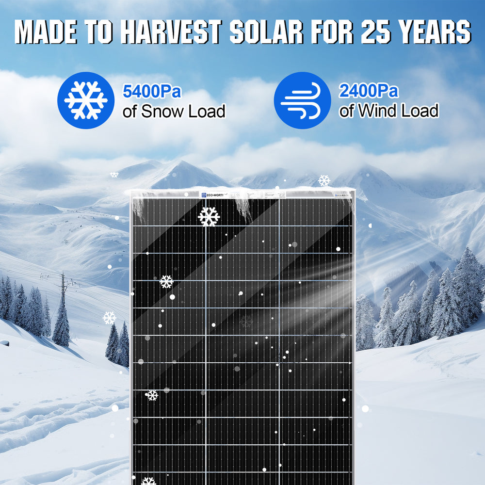 ECO WORTHY 480W 12V Complete Off-Grid Solar Kit with MPPT Controller – 4×120W Bifacial Solar Panels