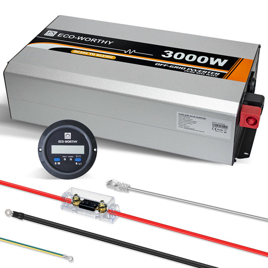 ECO WORTHY 3000W Off Grid Pure Sine Wave Inverter 24V to 220V