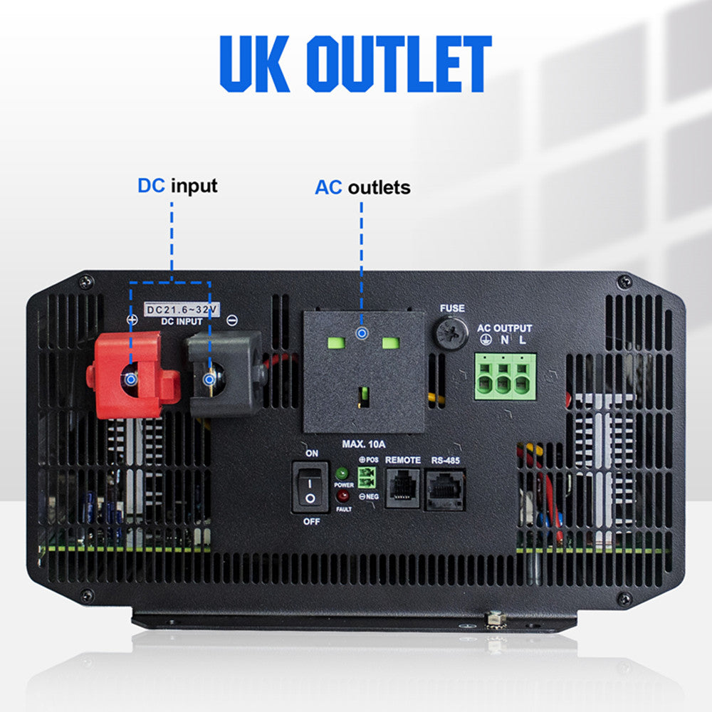 ECO WORTHY 3000W Off Grid Pure Sine Wave Inverter 24V to 220V