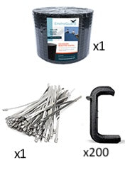 Solar Panel Bird Mesh Kit – 30m PVC Coated Roll with 200 Clips and Corner Ties