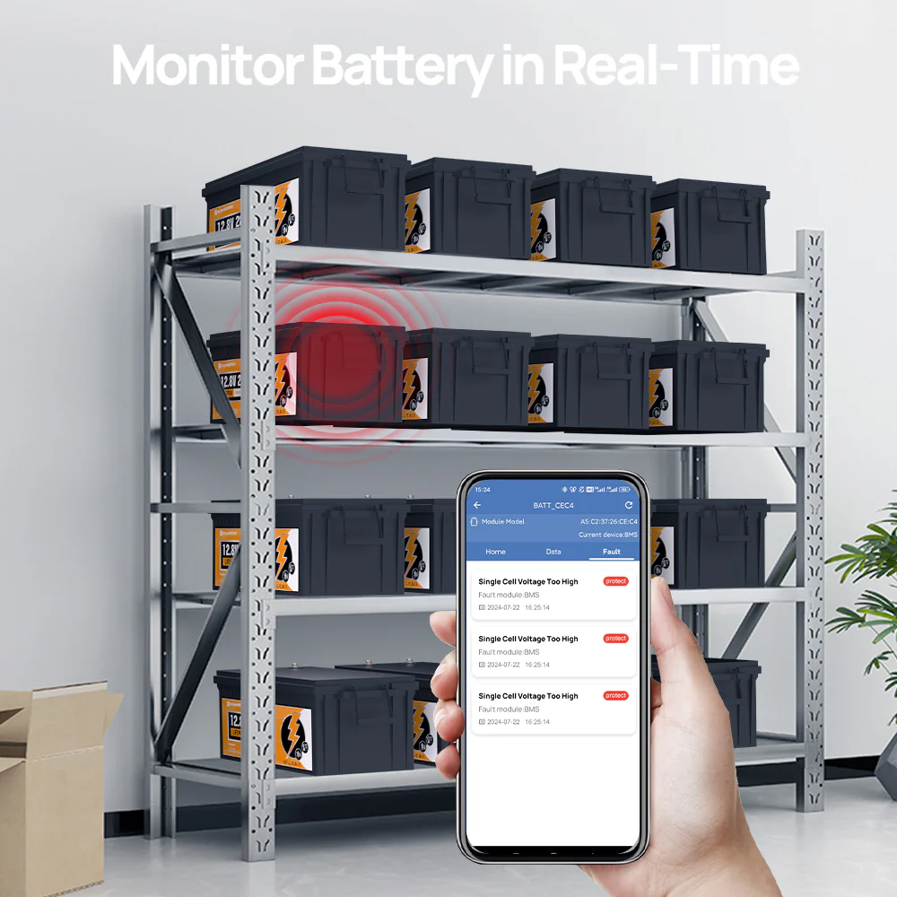 ECO WORTHY 12V 280Ah LiFePO₄ Lithium Battery – Bluetooth Monitoring & Low-Temp Protection