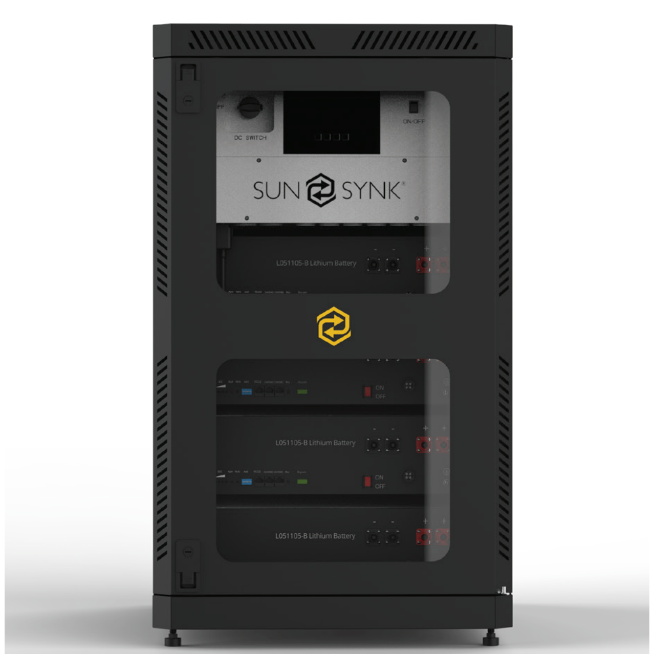 Sunsynk 5 Way Battery Cabinet Fully Loaded with BMS and 4 × 5.12kWh HV Batteries - SolarVoxGreen