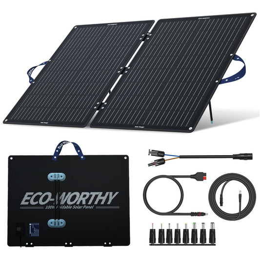 100W 12V Foldable Solar Panel Suitcase – Portable Solar Charging Solution